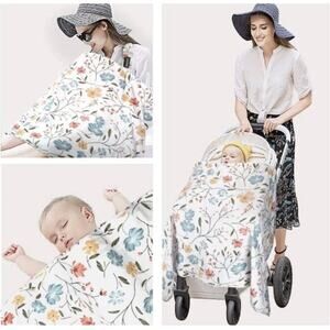 Yoofoss Floral Nursing Cover Apron Cover Bamboo Fiber